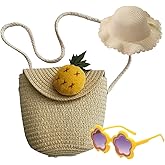 kkdom Straw Crossbody Purse - Cute Straw Bag for Girls, Summer Beach Shoulder Bag
