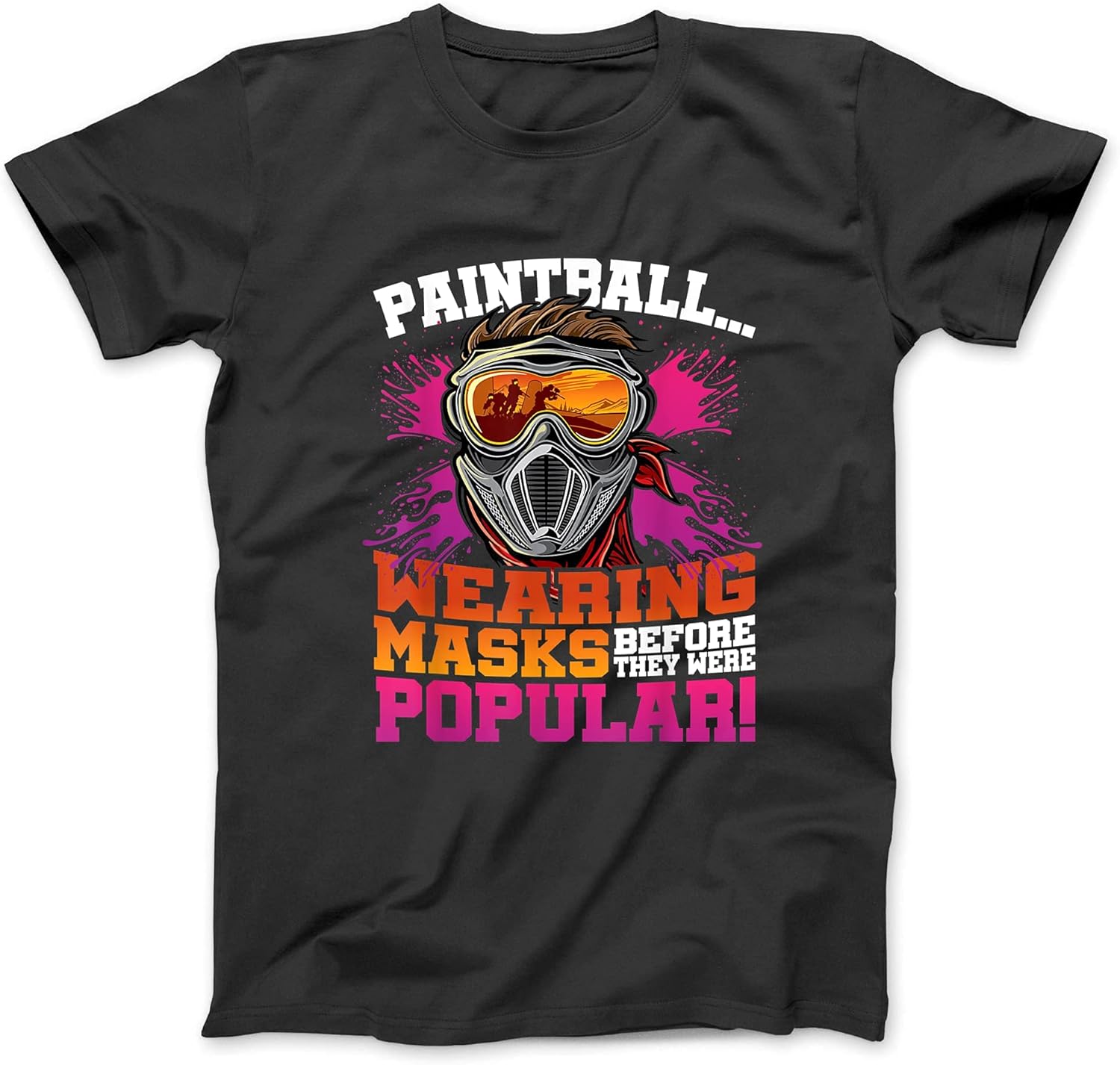 BestTeesEver Funny Paintballing Tshirt Mask Pun Gift for Paintball