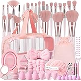 HGHDBT 72Pcs Pink Makeup Brushes Set Professional with Case Premium Synthetic for Foundation Concealer Blush Eyeshadow Powder Contour Makeup Brush Kit Face Eye Make up Brushes & Tools