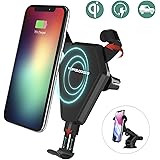 Fast Wireless Charger, Wofalodata Car Mount Air Vent Phone Holder Cradle for Samsung Galaxy S8/ S8+/ S7/ S6 Edge+/ Note 5, QI Wireless Standard Charge for iPhone 8/ 8 Plus/ X