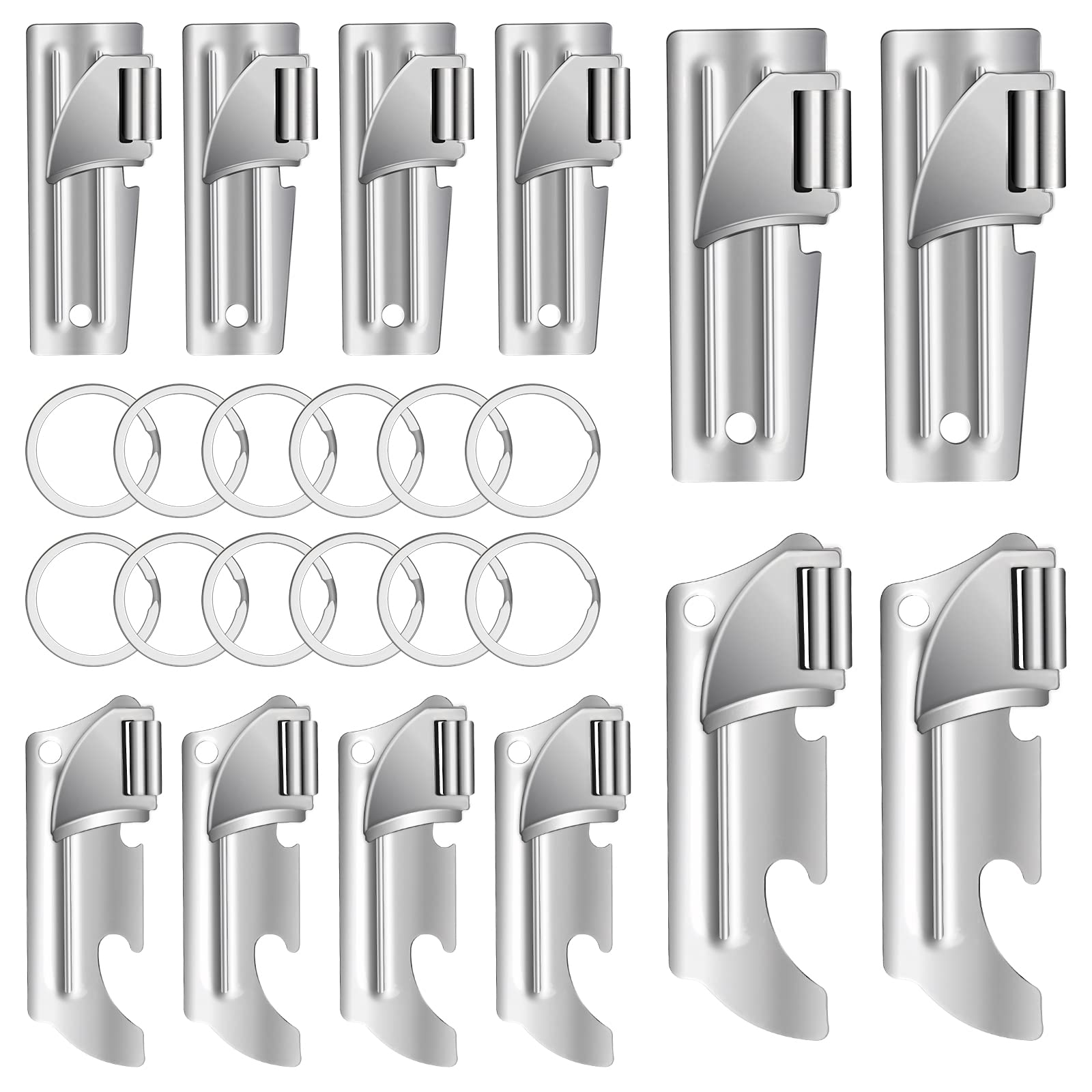 Photo 1 of 12 Pieces Military Style Can Openers with Key Rings, Anglecai P-51 and P-51 Camping Can Openers Stainless Steel Army Survival Can Opener Portable for Traveling