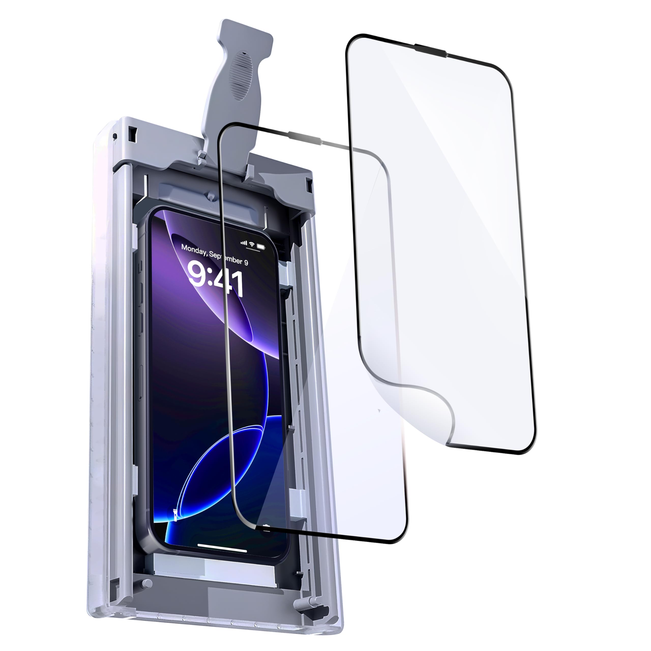 Shifu.Zan 2 Pack for iPhone 17 Pro/iPhone 16 Pro 6.3" Screen Protector, PET Film [Auto Alignment Carbin] [Dust Removal]