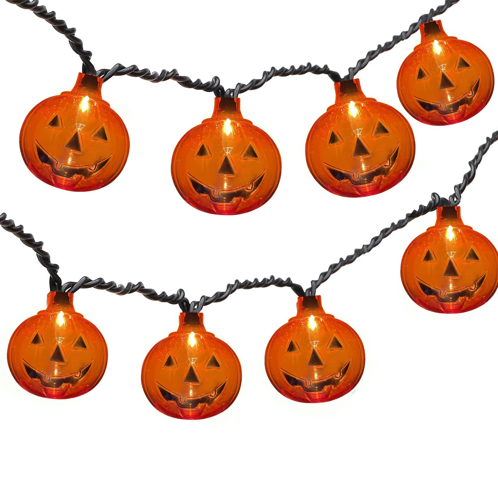 Photo 1 of Doratale Halloween String Lights, 8.5Ft Jack-O-Lantern Pumpkin Lights with 10 3D Pumpkin, Plug in Waterproof Halloween Light for Indoor Home Bedroom Outdoor Camper Decor Party Decorations