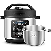 Midea 10-in-1 Electric Pressure Cooker with Slow Cooker, Steamer, Saute, Sous Vide, and Bake Modes, Stovetop & Oven Safe Stainless Steel Pot, 6 Quarts