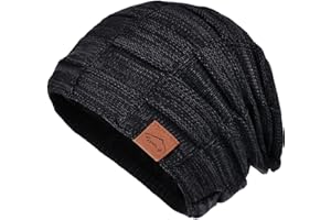 meioro Slouchy Knit Beanie Hat for Women Men Soft Knitted Warm Winter Hats Unisex Acrylic Classic Skull Bonnet Headwear Cap