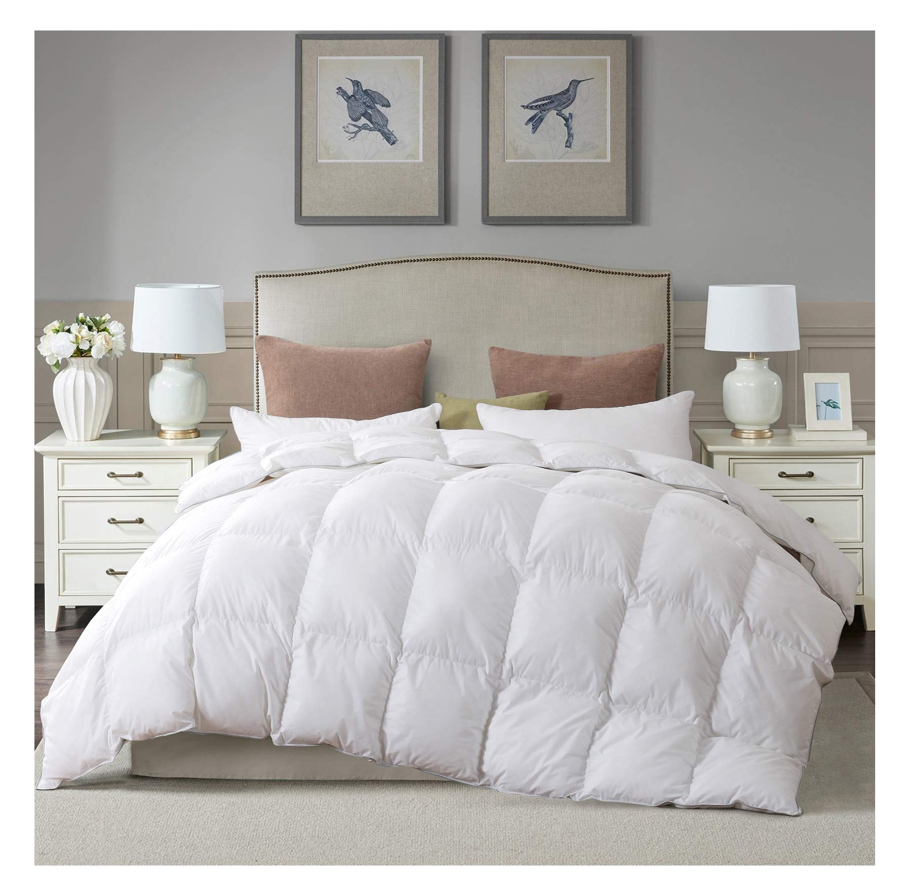 Duck Feather Down DOUBLE Duvet Quilt 13.5 Tog Luxury Comforter Deluxe Duvet, Best Hotel Quality, Super Soft, Warm and Cosy, Anti Allergy, Computer Quilted Construction, Self piping
