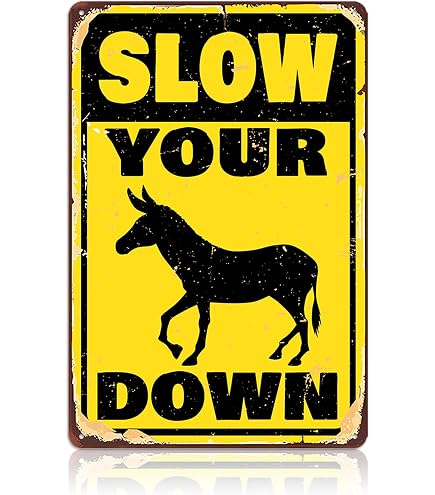 Slow Down Speed Limit 55 MPH Metallschild 20,3x30,5 Cm – Gelb/schwarz, Wetterfest, Mit 4 Aufhängebohrungen