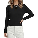 LaGracia Long Sleeve Crop Tops for Women Wool Blend Crew Neck Pullover Knit Sweaters Buiness Casual Outfits 2026