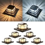 TopVelo Solar Post Light 6 Packs, Solar Deck Post