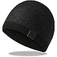 UNNESTAR Fleece Hats for Men Windproof Stretchy Winter Knit Beanie Caps Outdoors Skiing Running