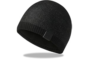 UNNESTAR Fleece Hats for Men Windproof Stretchy Winter Knit Beanie Caps Outdoors Skiing Running