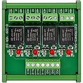 Electronics-Salon DIN Rail Mount 4 SPDT 10Amp Power Relay Interface Module, DC 24V Version.