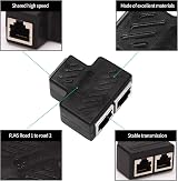 Oikabio 2 Port RJ45 Network Ethernet Splitter LAN Adapter Extender Connector 1pc view 2