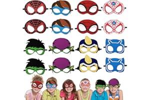 DOEA Masks Party Favors for Kids, 16 Packs Supplies for Kids Dress Up Birthday Gift Halloween Cosplay Party Masks Supplies