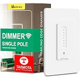 TASMOTA Smart Dimmer Switch by Martin Jerry | Touch Panel Control, Trailing Edge dimmer Light Switch is Better Compatible with LED Bulbs, Needs Neutral Wire and 2.4G Wi-Fi
