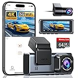Navycrest 4K+2.5K WiFi Dash Cam Front and