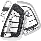 BA735 for BMW Key Fob Cover with Keychain Accessories 4-Button | Compatible with 2 3 4 5 6 7 8 Series X4 i4 X3 ix3 X1 X2 X5 X6 Z4
