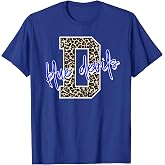 Blue Devil Leopard Print Letter T-Shirt