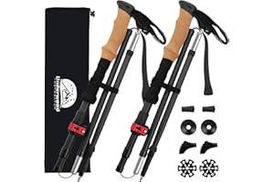 Carbon Fiber Trekking Poles - Lightweight Collapsible Hiking Poles, 2 PCS Nordic Hiking Sticks for Travel, Backpacking Walkin