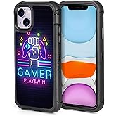 XWMHHP Compatible with iPhone 15 Case Gamer Play Game Win Design for Men Boys Kids Kids, 3-Layer Heavy Duty Rugged Shockproof Hard Plastic Bumper + Silicone Rubber Full Body Protection Cover