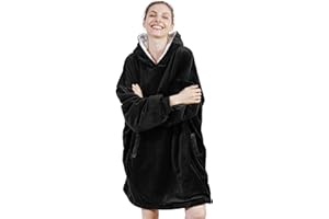 AmyHomie Blanket Sweatshirt,Oversized Sherpa Hooded Blanket Hoodie,Fleecehug Hoodie Wearable Blanket for Women Men Kids