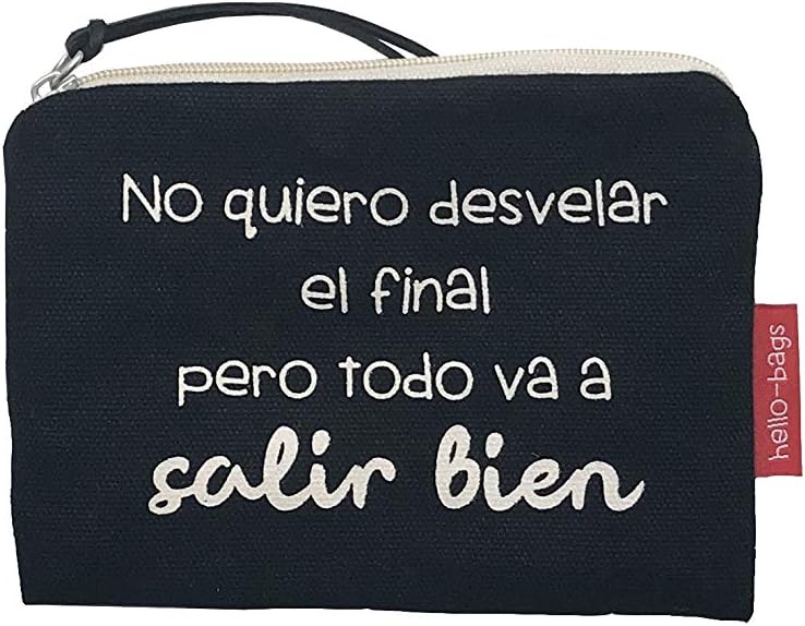 Econanos Hellobags2019 Canvas & Beach Tote Bag, 14 cm, Black (Negro), Black (Black ), 14 centimeters