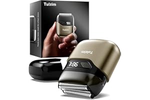 Tulzim Electric Foil Shaver for Men: Portable Electric Razor for Beard/Face, 3 Floating Blade LED Display USB-C Fast Rechargeable, IPX7 Waterproof for Travel & Home,Matte Brown