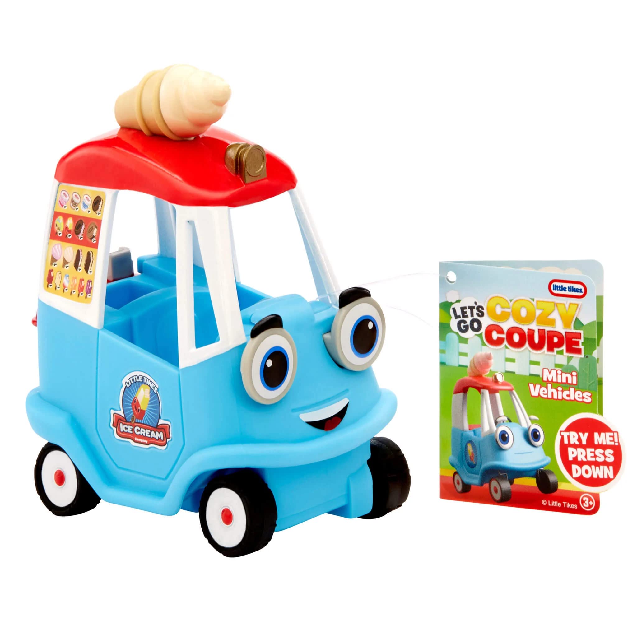 little tikes Let's Go Cozy Coupe - Ice Cream Truck - Mini Push and Play Vehicle For Tabletop & Floor Push Play Car Fun - Suitable For Toddlers From 3 Years