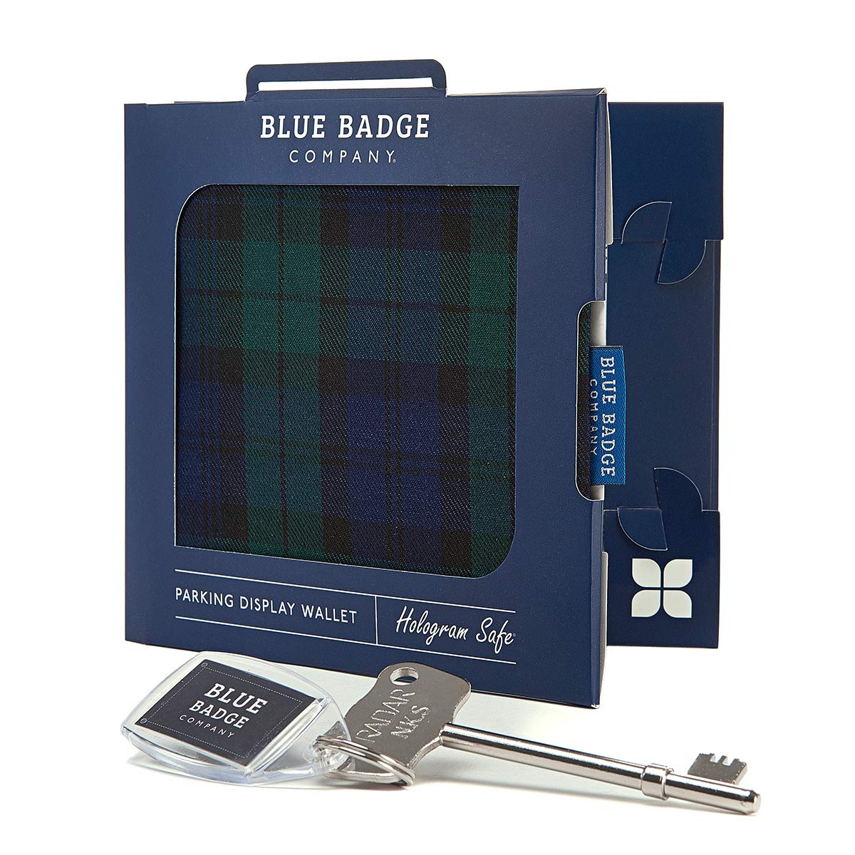 Blue Badge Co Tartan Mens Disabled Parking Holder Protector Cover Wallet Hologram Safe Design Fits New Badge with Radar Key for Disabled Toilet