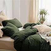 KimLuxz Dark Olive Green Twin Size Comforter Set, 2 Piece Twin XL Soft Modern Bedding Set, Lightweight All Season Extra Long Bed Comforter with 1 Pillow Sham for Women Men