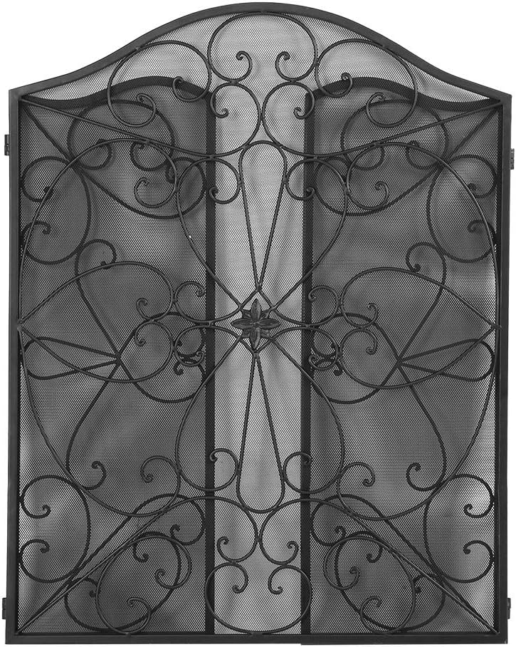 AYNEFY Kaminschirm Vintage Kamingitter 3-Panel Schmiedeeisen Kamin