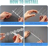 Fox·Bunny 12Pcs Bird Spikes Kit 3M Coverage Pigeon Deterrent Garden Balcony view 4