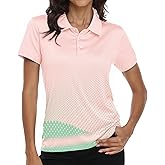 Little Beauty Women's Golf Polo Shirts Short Sleeve Moisture Wicking Tennis Athletic Shirt with 3 Button