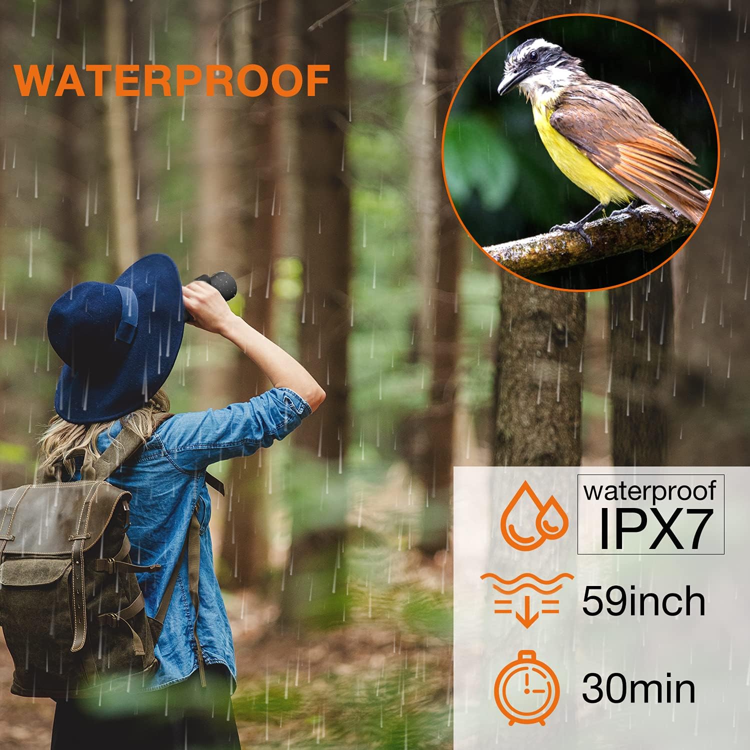 Monocular Telescope - 12X42 High Power Monocular for Bird Watching, IPX7 Waterproof HD Monocular with Tripod Made by Hyper FMC BAK4 Prism & Eco-Friendly Materials : Camera & Photo