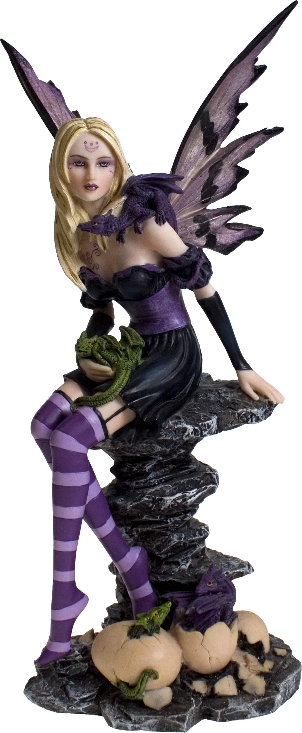 Nemesis Now Amethyst and Hatchlings Fairy Figurine 25.5cm, Purple