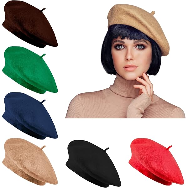 Jamntower 18 Pcs Beret Hats for Women with Silk Neck Scarf 