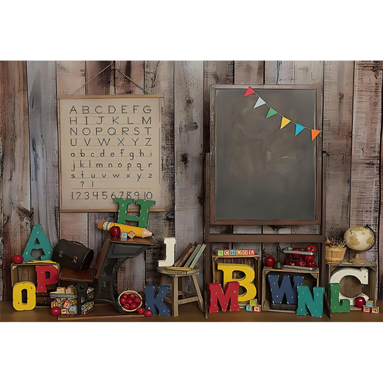 YongFoto 10x8ft Back To School Backdrop Vintage Rustic Wooden House Pencil Photography Background for Kindergarten First Day Of School Online Teaching Graduation Children Photo Props