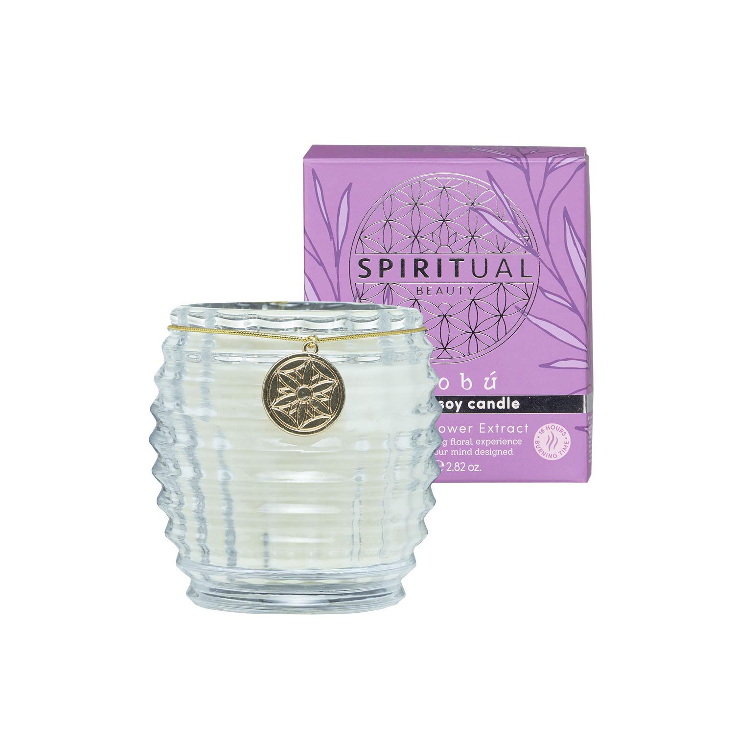 Spiritual Beauty Shobú Scented Soy Wax Jar Candle with Bamboo Lid and Coconut Oil, Perfect for Birthday, Bath Yoga, Valentine's Day (80g)