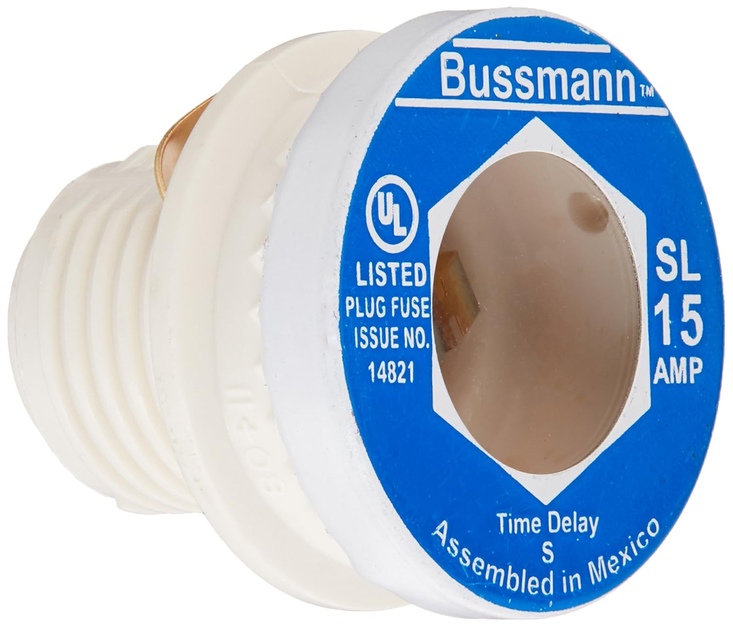 Bussmann BP/SL15 15 Amp Time Delay Loaded Link Rejection Base Plug