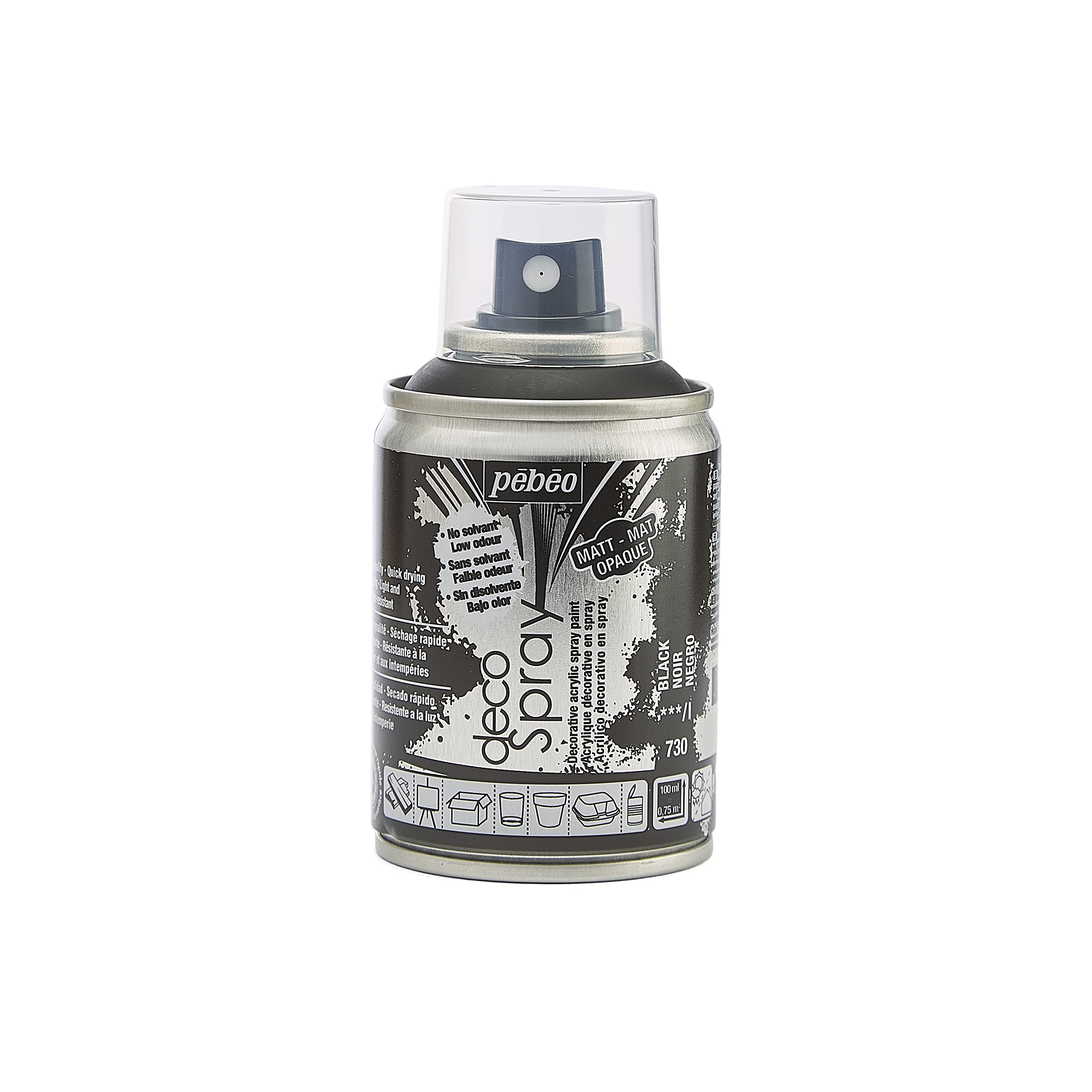 PEBEO 93730 100ml Deco Spray, Acrylic, Black, 10.5 x 5.2 x 5.2 cm