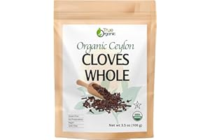 True Organic Ceylon Cloves Whole, 3.5 ounces, Premium Quality, USDA Organic & Kosher Certified, Non-GMO, Fresh Organic Cloves, Pure Ceylon Premium Quality.