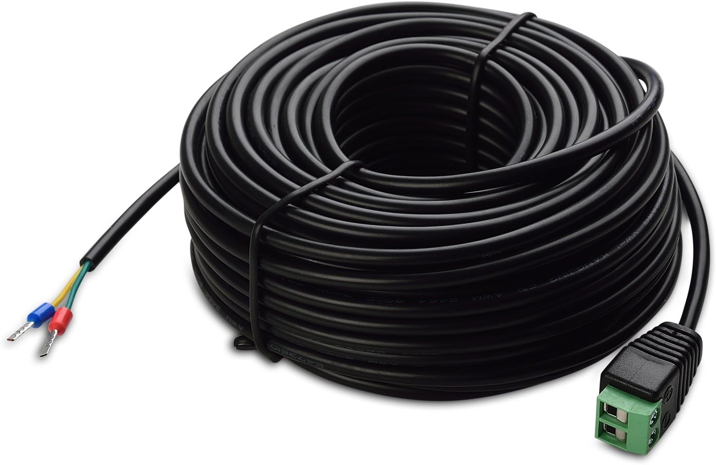 SyncArrow PRO-Grade Fire-Rated Premade RS485 Cable 22AWG OSD PTZ Control Extension Cord Wires (RS15M, 50 feet, Black)