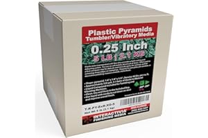 INTERACTIVIA 1/4 Inch Green Plastic Resin Pyramid (Approx 320 grit) Tumbling or Vibratory Media 5 lbs / 2.2 kg | Includes a (Clean, Dry and Store) Bag | for use in Vibrating Tumbler or Rotating Tumblers