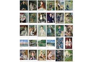 HOSTEESSCHOICE Beautiful Art Postcards set of 30 Pierre Auguste Renoir Post card variety pack Famous Painting Scenery,4 x 6 Inches