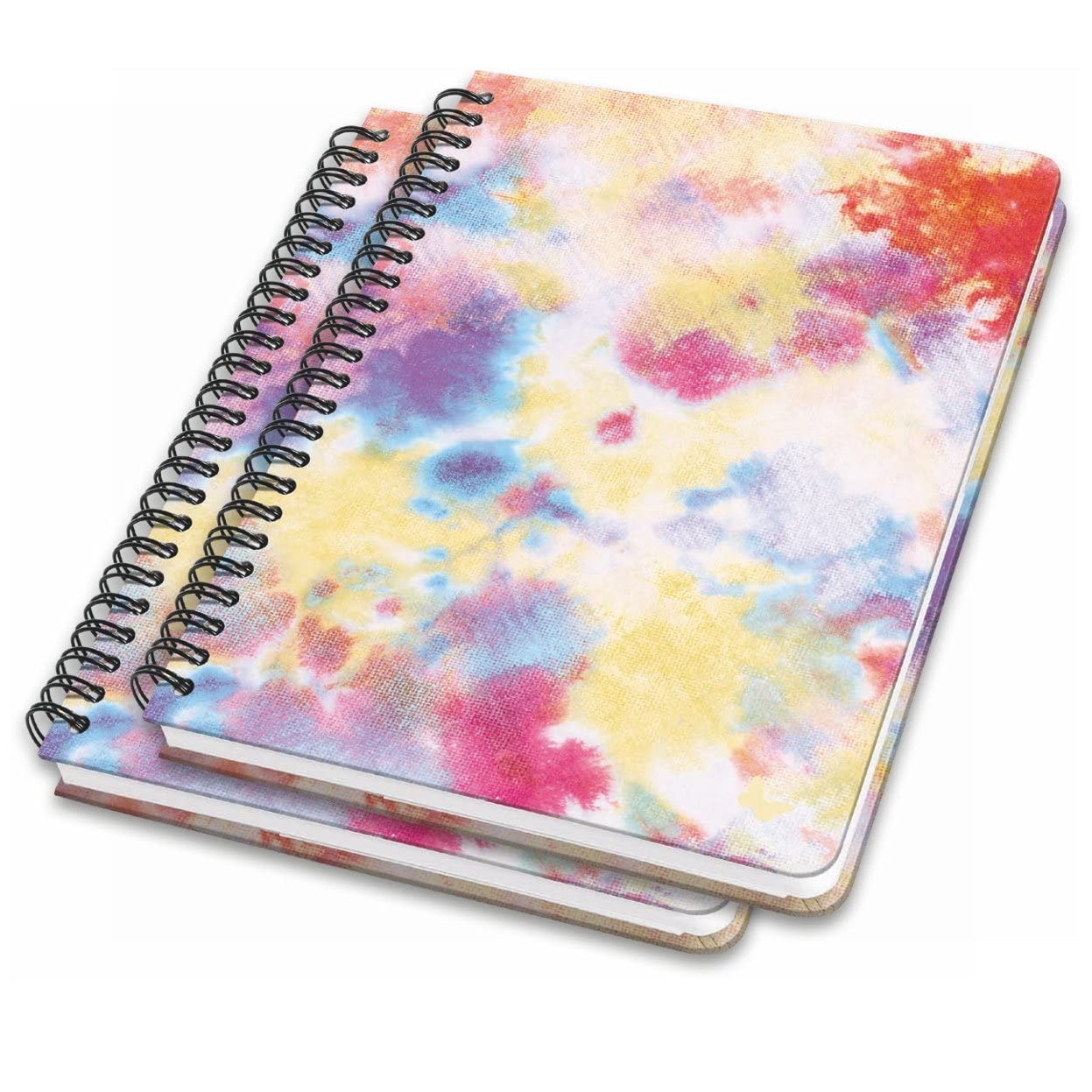 SIGEL JN608 Spiral notebook basic, A5, dotted, hardover, batik pattern, Yellow/Orange/Pink/Blue, 2 pie - Jolie