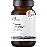 Designs for Health Thyroid Synergy, Thyroid Support, 120 Capsules | Premium Thyroid Support, Vitamin A, Vitamin B2, Iodine, Zinc, Selenium, American Ginseng, Manganese, Thyroid Vitamins, Vegan