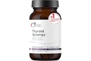 Designs for Health Thyroid Synergy - Thyroid Support Supplement with Iodine, American Ginseng, Selenium, Zinc + Manganese - Vegan Thyroid Vitamins, Gluten Free (120 Capsules)