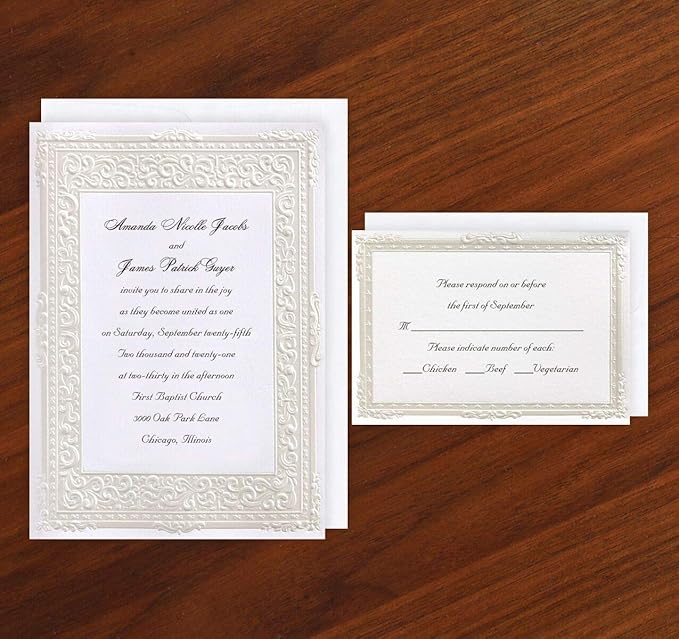 Pure Romance Wedding Invitation &amp; RSVP with