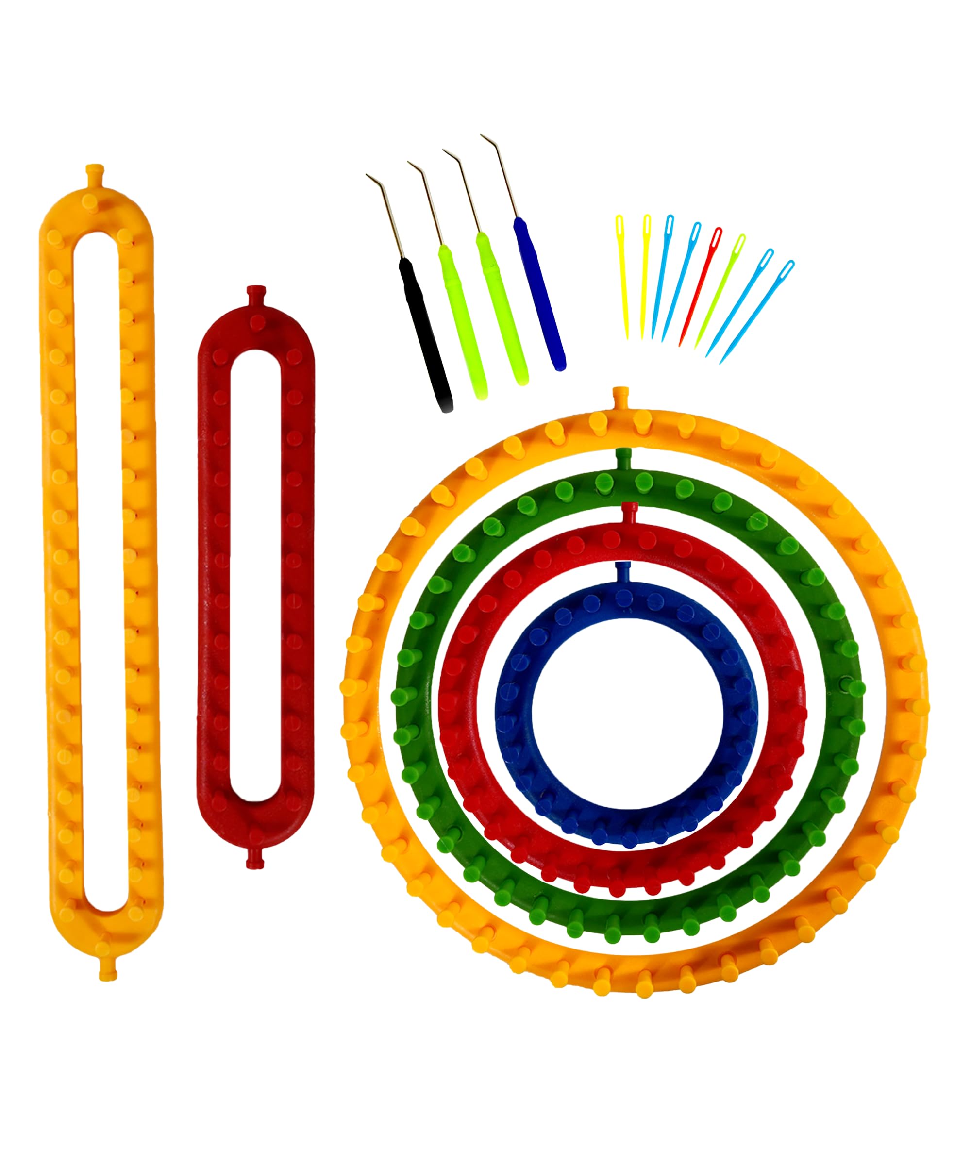 Photo 1 of Olikraft Knitting Loom Kit - 4 Round, 2 Rectangular Yarn Looms - Chunky Blanket Loom - for Crochet, Hat, Scarf