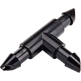 Raindrip 307050B, Barbed Tee, 1/4-Inch, 50-Pack, Drip Irrigation Fitting for Supply Tubing &amp; Dripline, Black